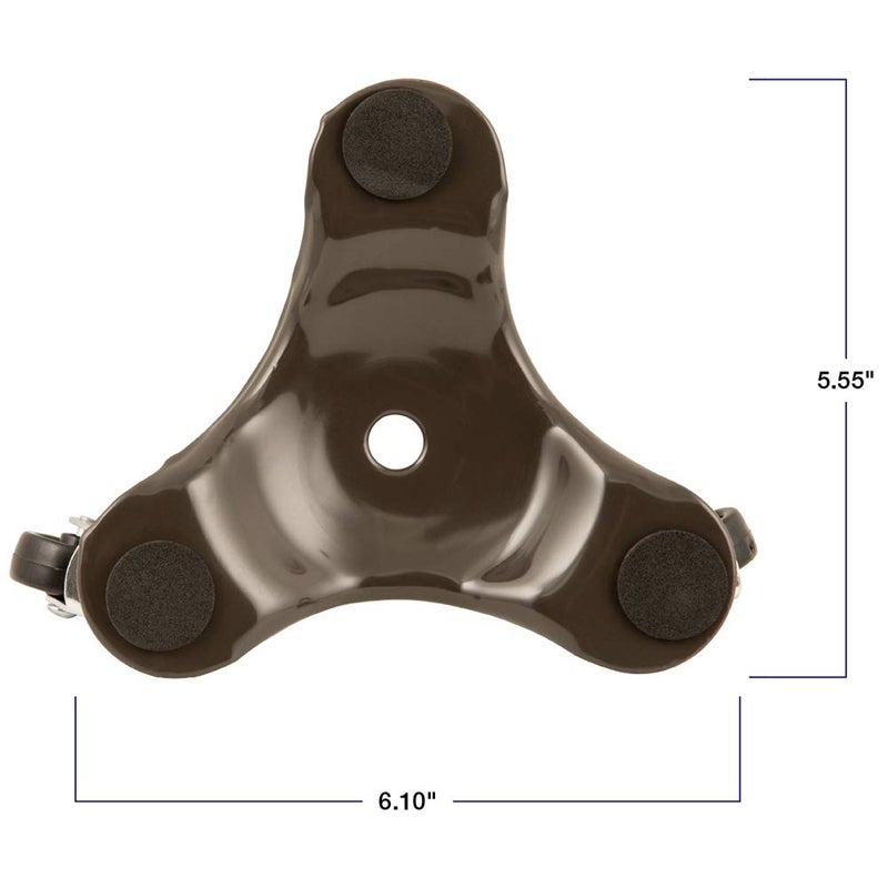 Super Sliders 3 Wheel 6"" Diameter Dolly 200 lb Load Rating- Add Easy Mobility to Items Indoors or Out  Brown (1 Dolly) - Image 2